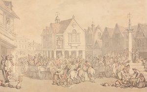 Place du marché de Newbury, Berkshire - Thomas Rowlandson
